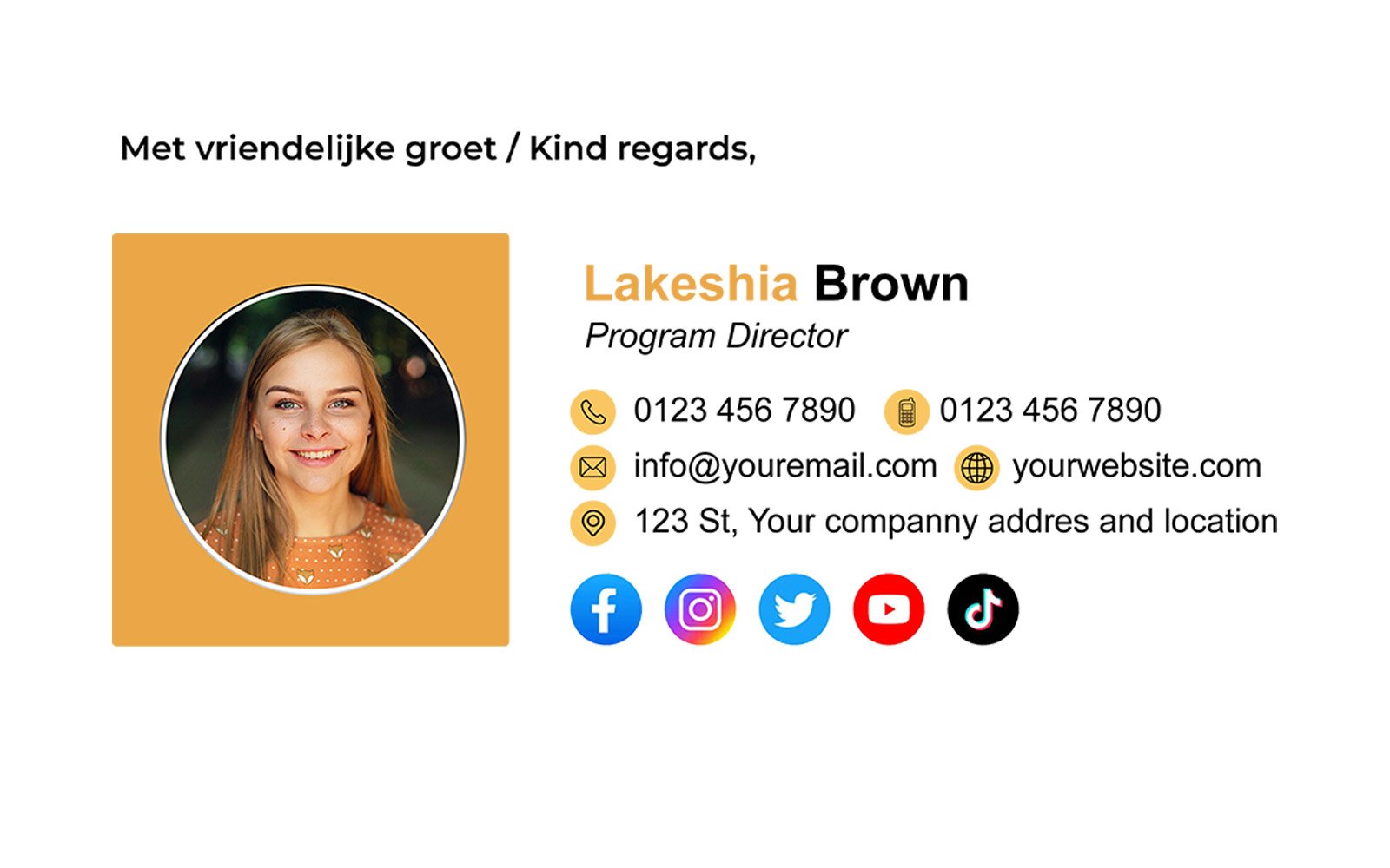 Standard HTML email signature sample 02